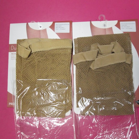 New Size SA MA LA Dux Caramel or Light Suntan Professional Fishnet Dance Tights - Picture 2 of 5